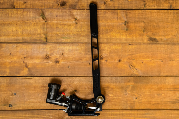 anodized black handbrake and base