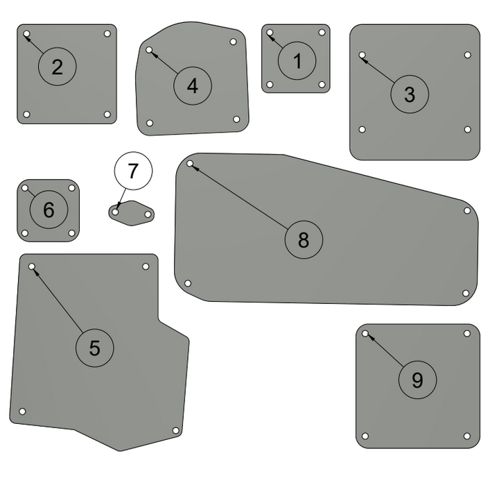 CORVETTE C6 FIREWALL BLOCK OFF PLATES SPARE PARTS ASSEMBLY