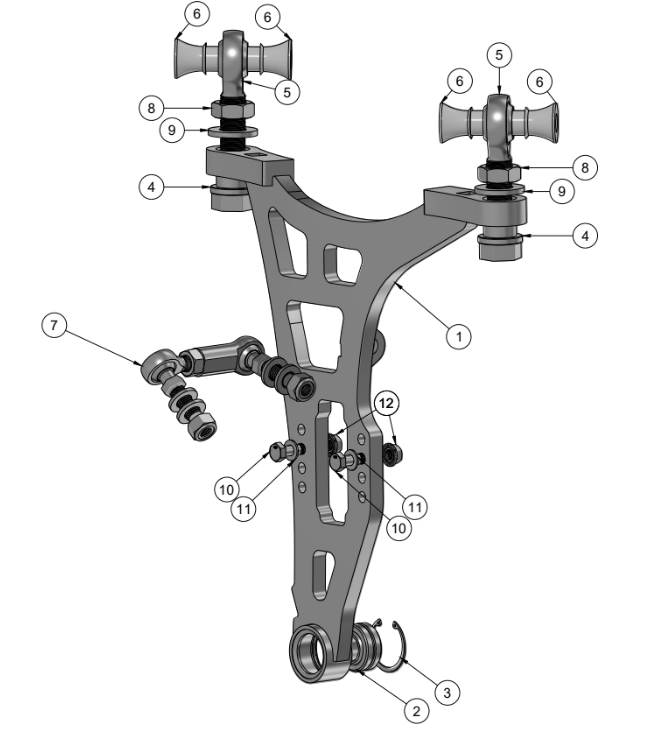 CORVETTE C6 PRO ANGLE KIT LOWER CONTROL ARM SPARE PARTS ASSEMBLY