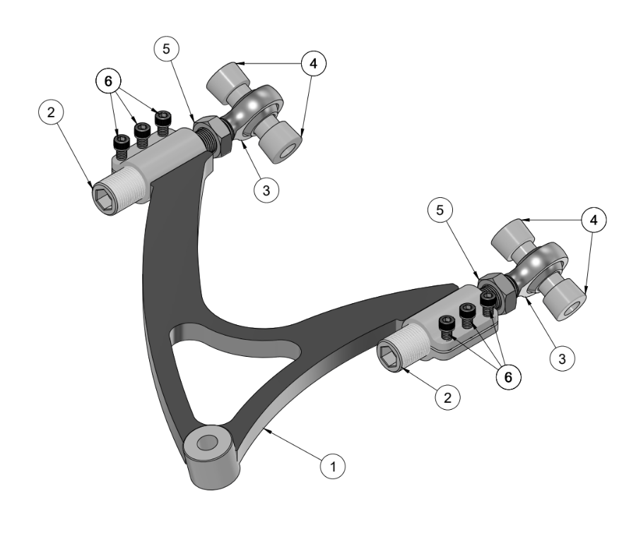 CORVETTE C6 REAR UPPER CONTROL ARM SPARE PARTS ASSEMBLY