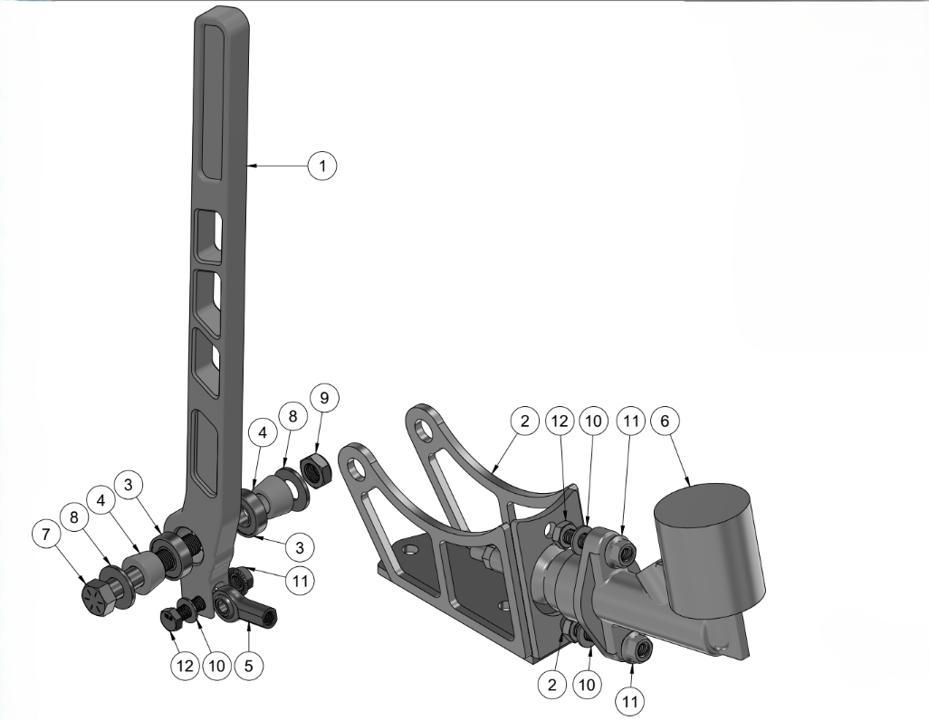 FDF UNIVERSAL HANDBRAKE (INFRONT OF HANDLE) SPARE PARTS ASSEMBLY