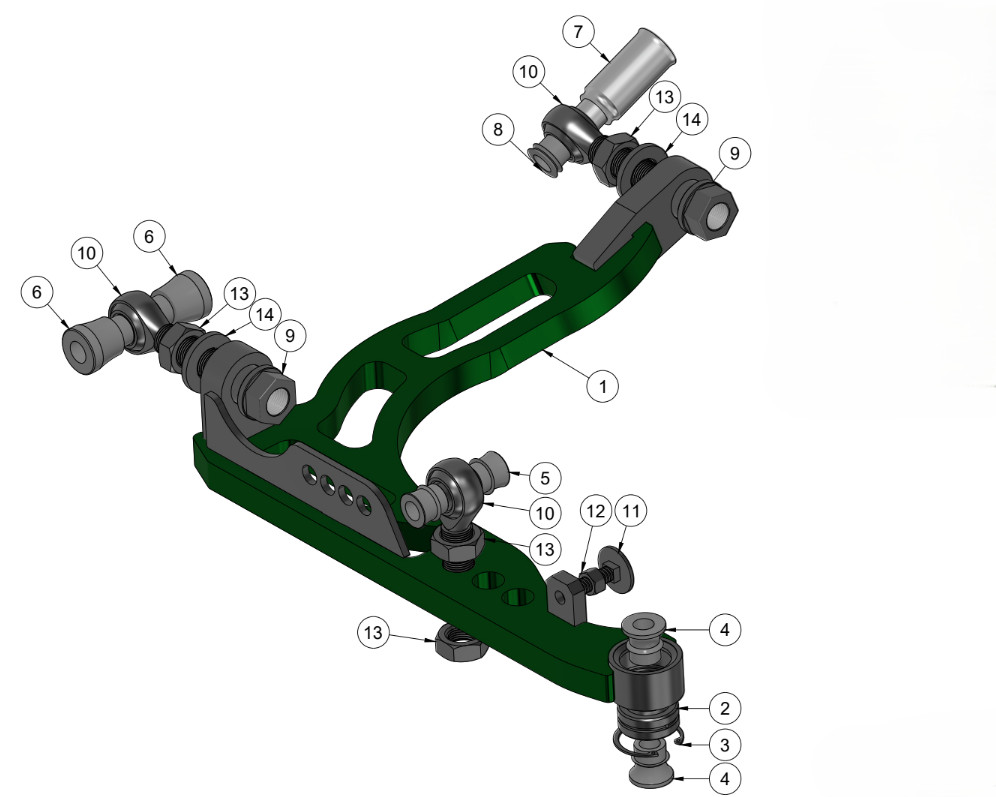 NISSAN 350Z/INFINITI G35 LOWER CONTROL ARM SPARE PARTS ASSEMBLY