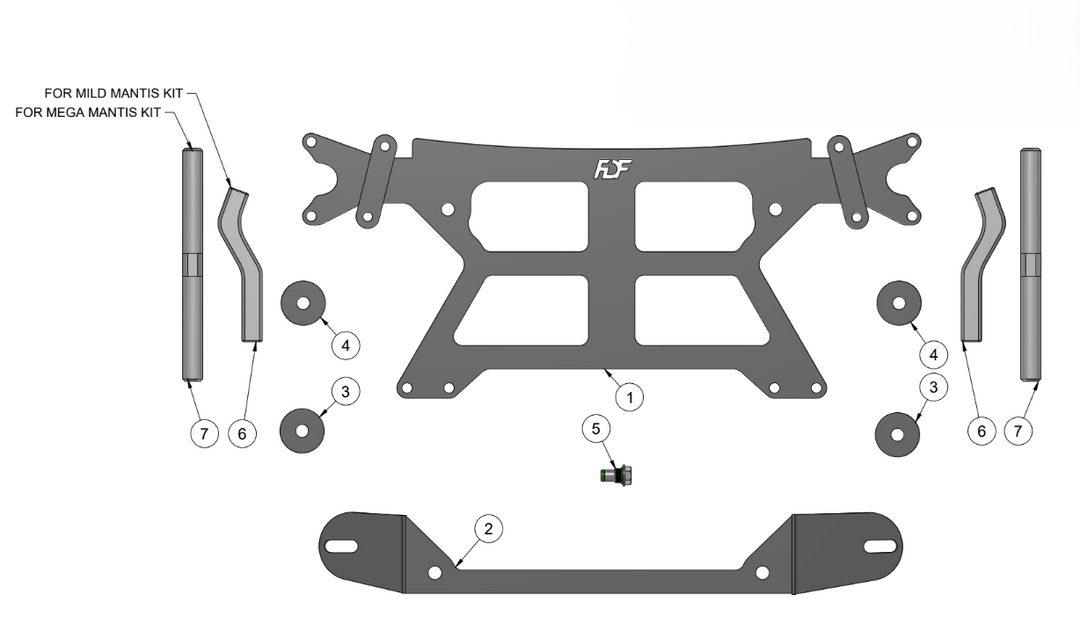 NISSAN 370Z/ INFINTI G37 STEERING RACK RELOCATION KIT SPARE PARTS ASSEMBLY