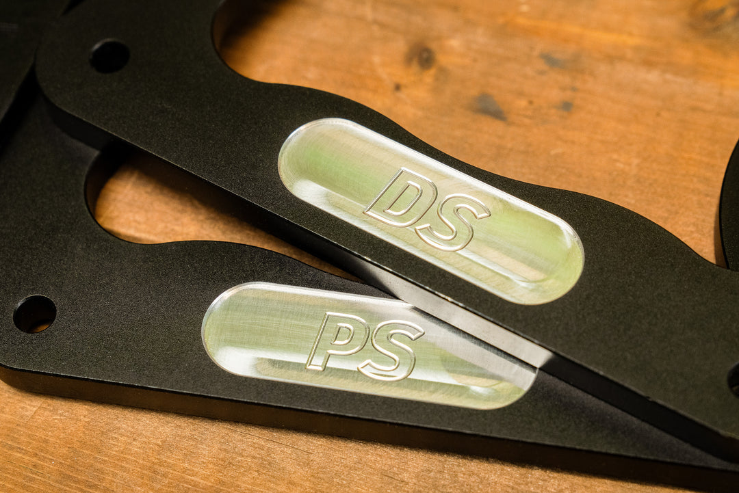 Close up of Mustang S550 Dual Caliper Btackets
