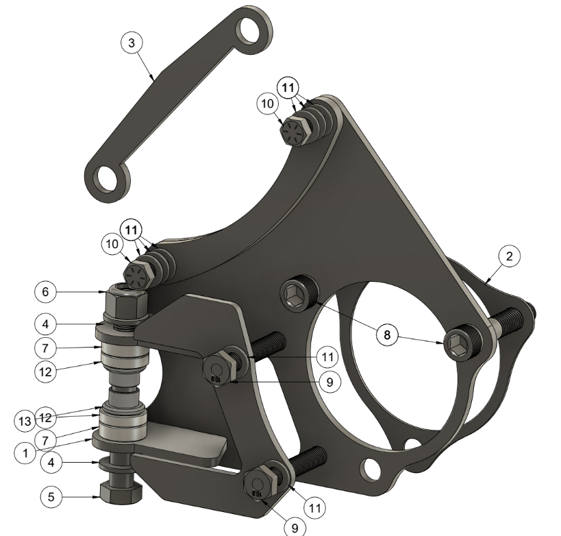 CORVETTE C6 SINGLE WILWOOD BOLT ON DUAL CALIPER BRACKET SPARE PARTS ASSEMBLY