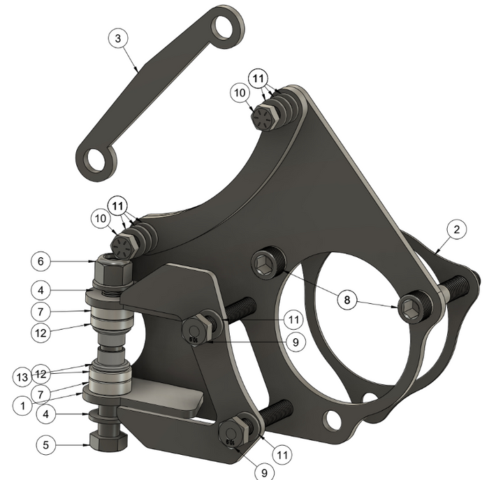 CORVETTE C6 SINGLE WILWOOD BOLT ON DUAL CALIPER BRACKET SPARE PARTS ASSEMBLY