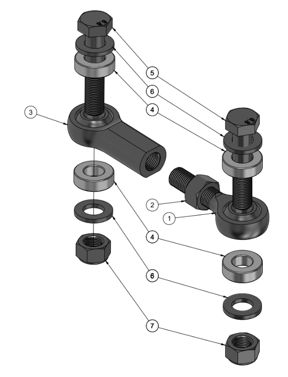 1/2" SWAY BAR LINK SPARE PARTS ASSEMBLY