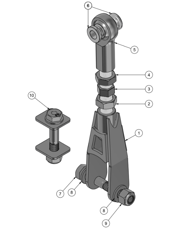 FORD MUSTANG S550 REAR TOE ARM SPARE PARTS ASSEMBLY