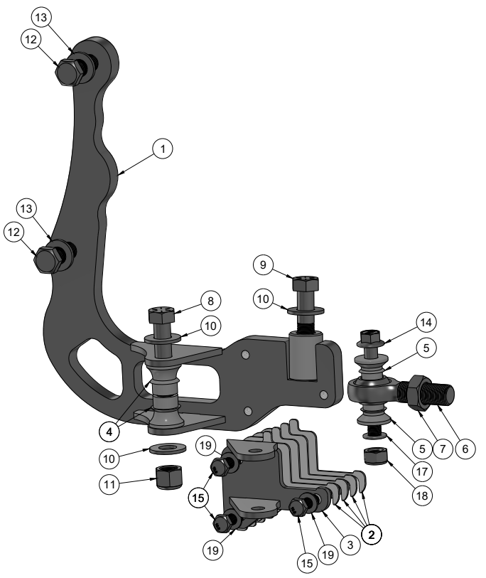 FORD MUSTANG S550 MILD MANTIS ANGLE KIT KNUCKLE ADAPTOR SPARE PARTS ASSEMBLY