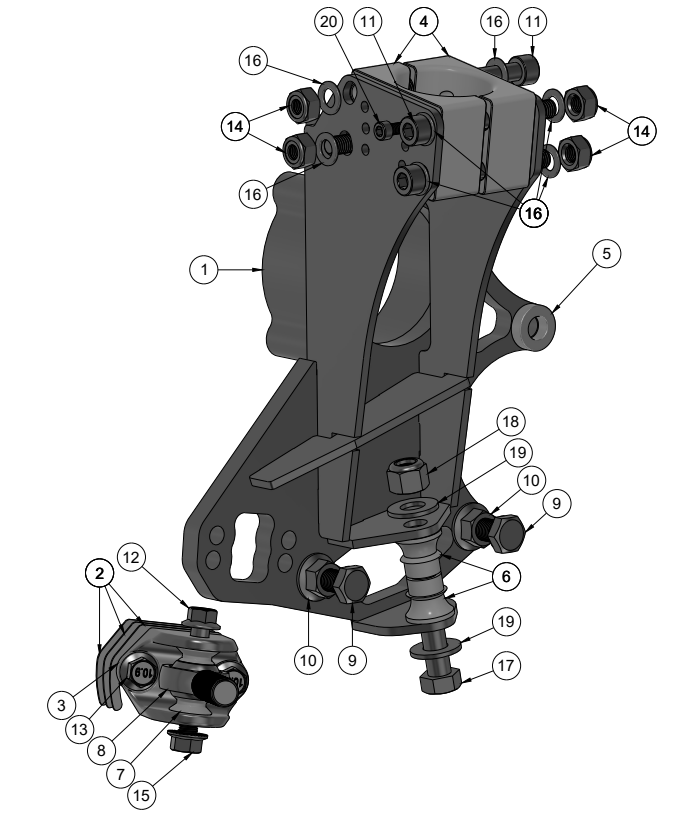 BMW E8X/E9X MEGA MANTIS ANGLE KIT FULL KNUCKLE SPARE PARTS ASSEMBLY
