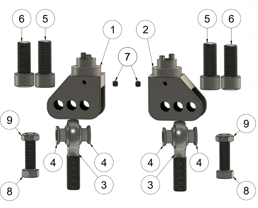 B-SPEC BILLET OFFSET RACK SPACERS SPARE PARTS ASSEMBLY