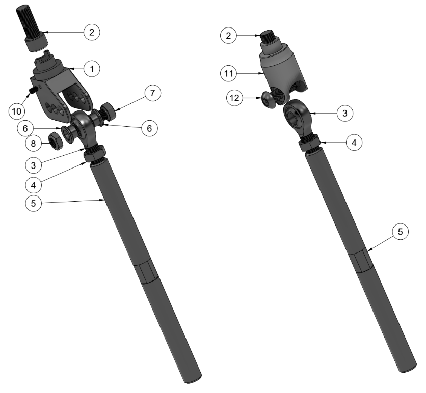 Nissan 350z Mega Mantis Tie-Rod Spare Parts Assembly
