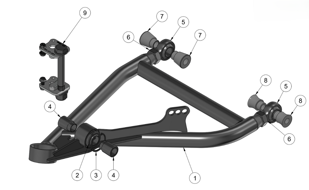 CORVETTE C6 DRAG RACING REAR LOWER CONTROL ARMS SPARE PARTS ASSEMBLY