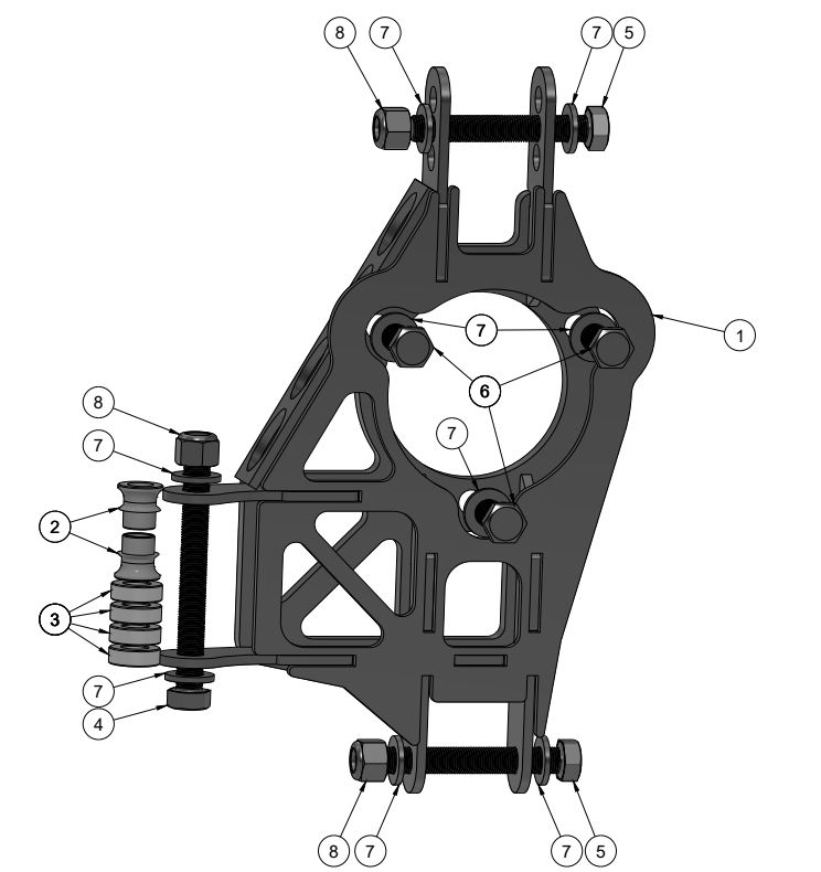 CORVETTE C6 PRO REAR GRIP KIT KNUCKLE SPARE PARTS ASSEMBLY