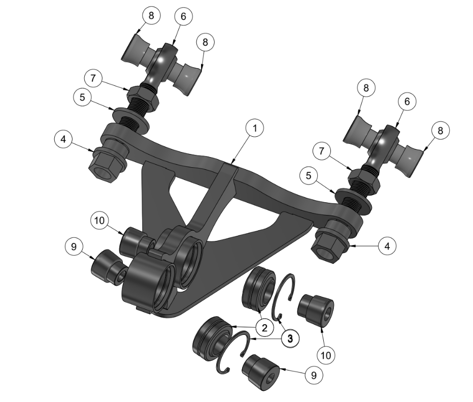 MAZDA RX7 FD REAR UPPER CONTROL ARM SPARE PARTS ASSEMBLY