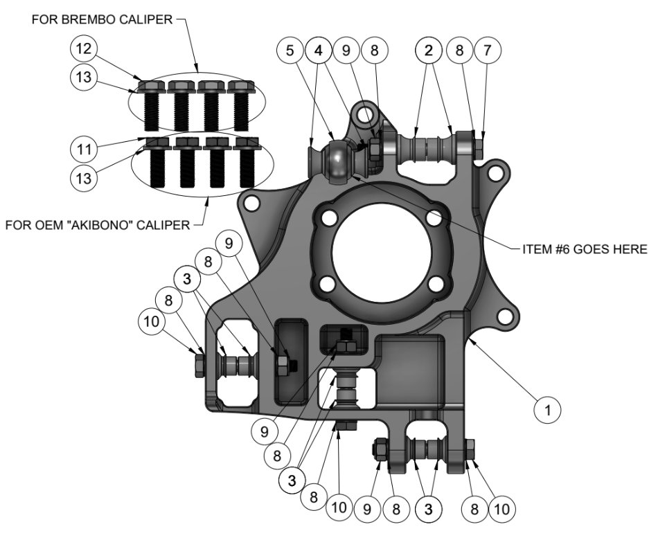 NISSAN 350Z/INFINTI G35 REAR GRIP KIT KNUCKLE SPARE PARTS ASSEMBLY