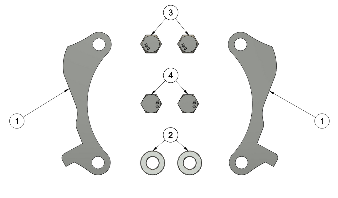 NISSAN 350Z WELD-ON BREMBO DUAL CALIPER BRACKET SPARE PARTS ASSEMBLY