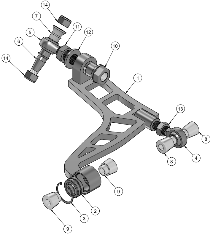IS300/JZS161/VEROSSA/SXE10/JZX110/GS300 REAR UPPER CONTROL ARM SPARE PARTS ASSEMBLY