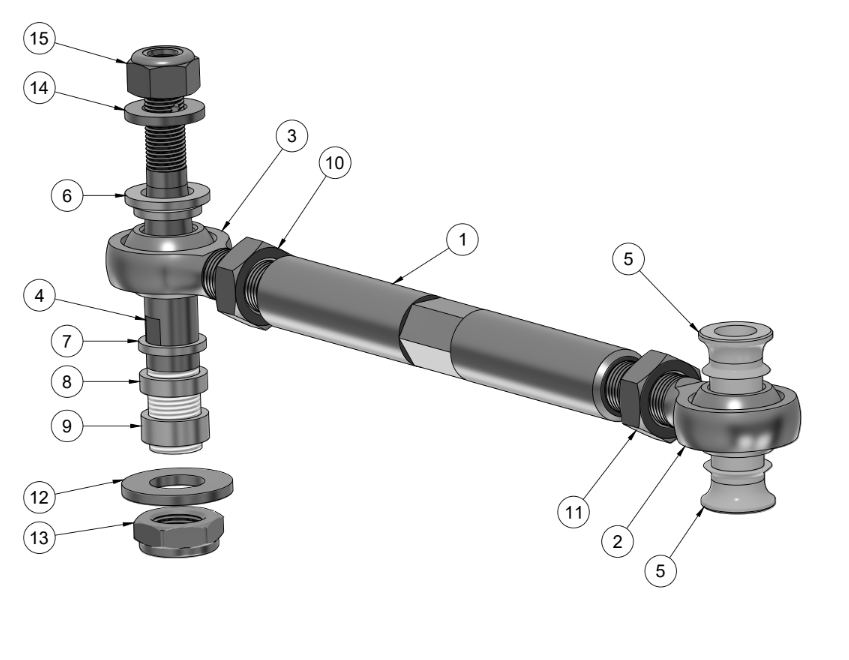 IS300 REAR TOE ARM SPARE PARTS ASSEMBLY
