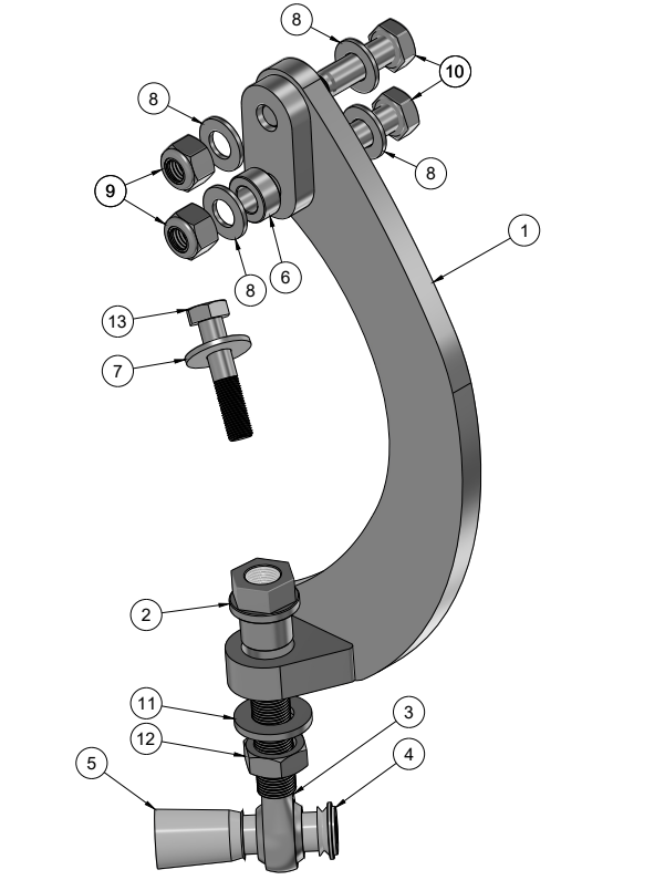 IS300/JZX90/JZX100 HIGH CLEARANCE COMPRESSION ARM SPARE PARTS ASSEMBLY