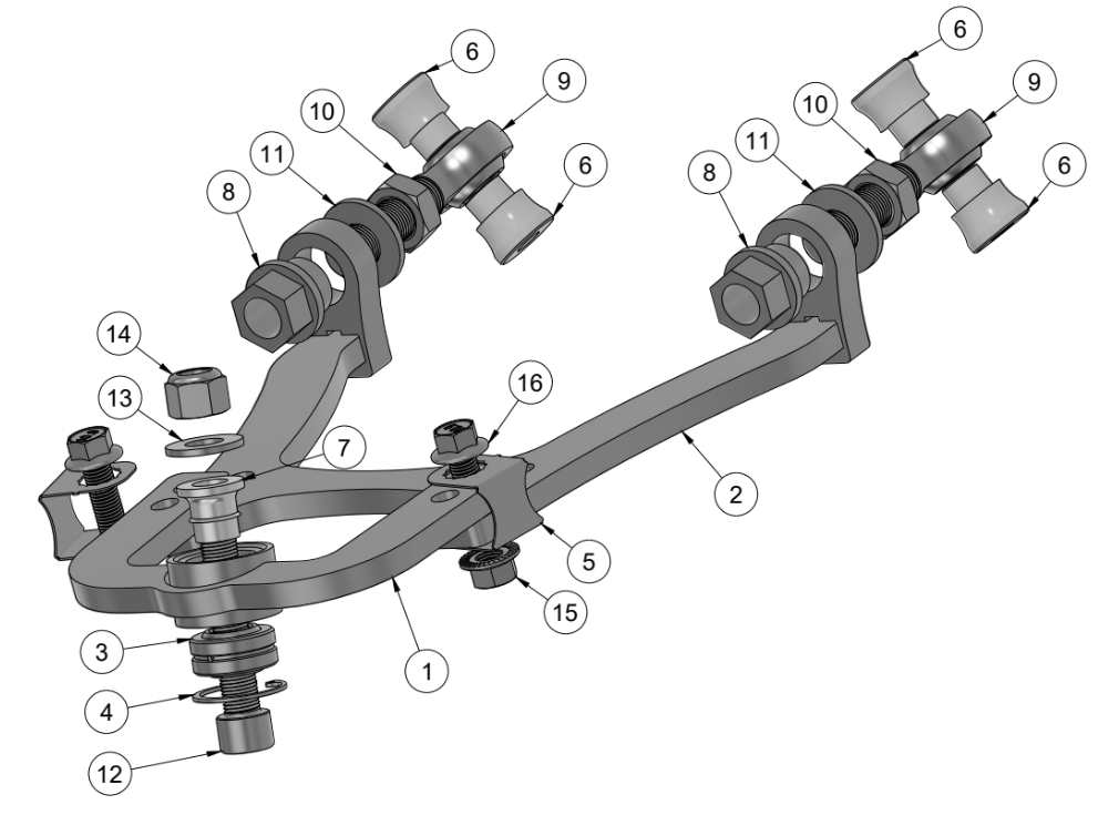 IS300/JZX90/JZX100 MEGA MANTIS ANGLE KIT UPPER CONTROL ARM SPARE PARTS ASSEMBLY