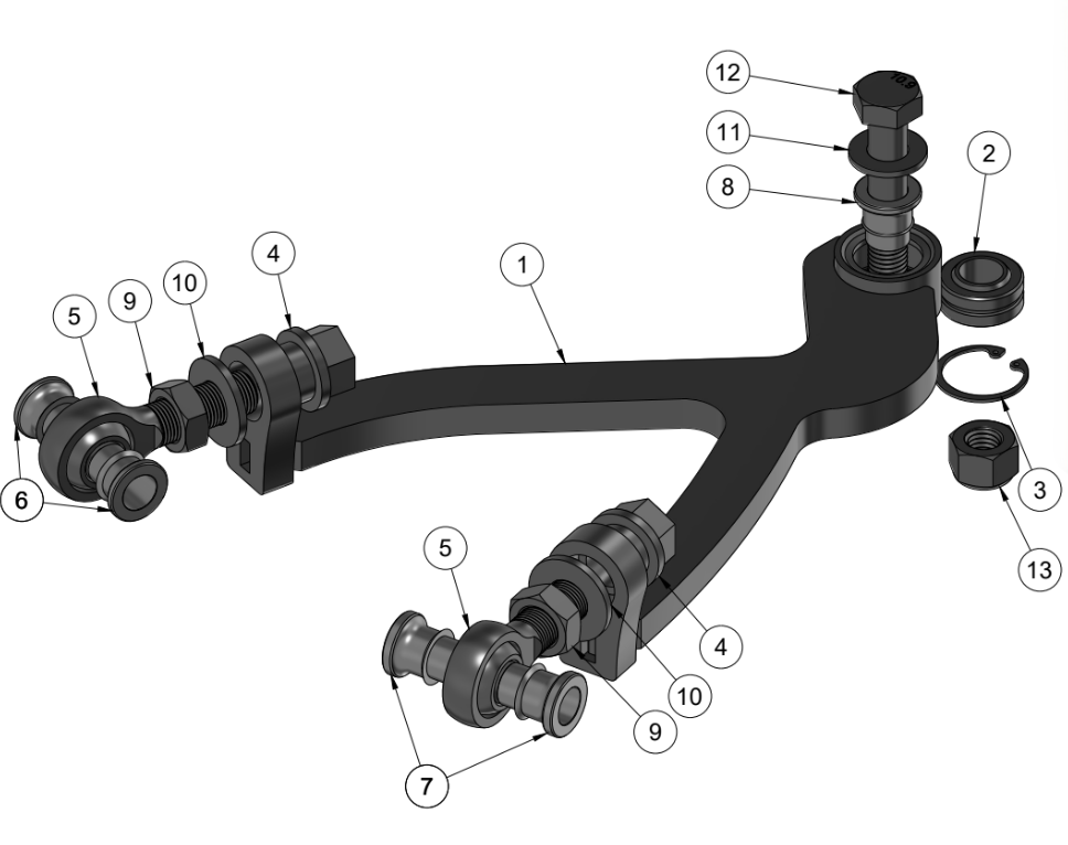 LEXUS SC300/SOARER/SUPRA MEGA MANTIS ANGLE KIT UPPER CONTROL ARM SPARE PARTS ASSEMBLY