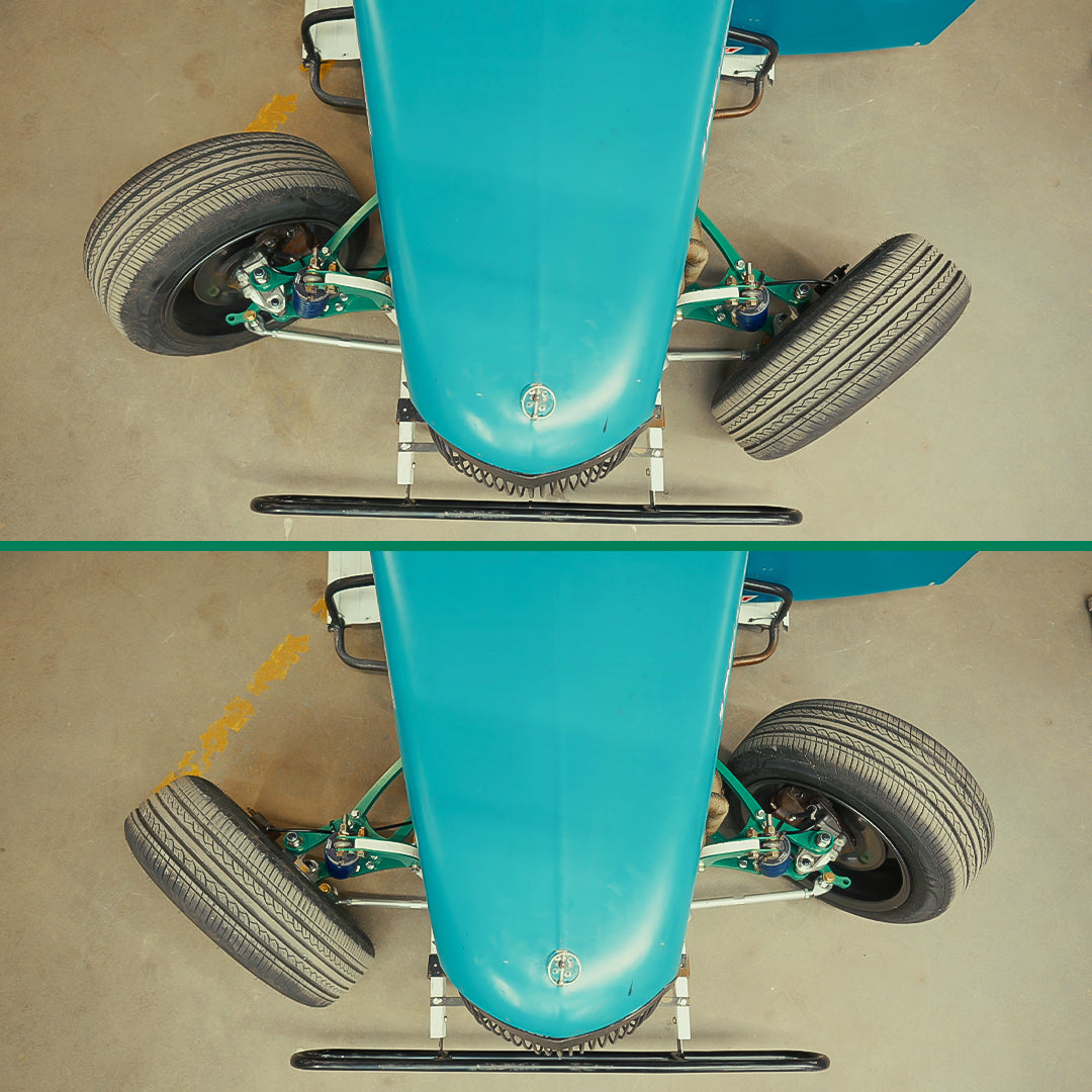 Legend Car angle kit fitted to the chassis