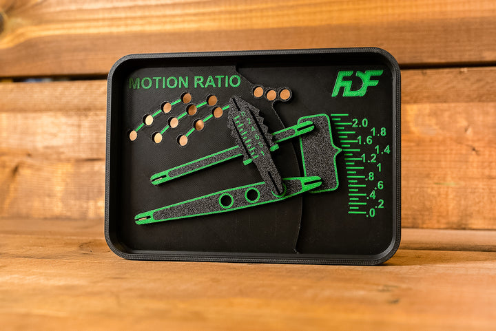 motion ratio suspension explained in a tool display