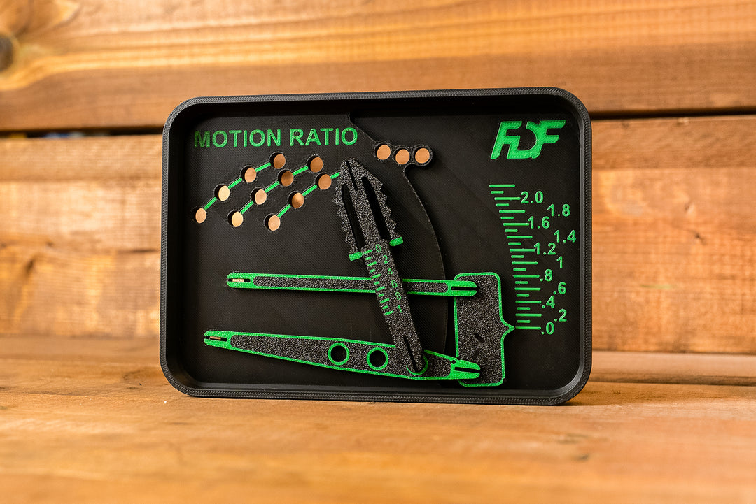 3d printed suspension display showing motion ratio
